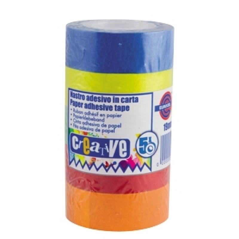 Eurocel - 5 nastri adesivi in carta 19 mm x 10 mt