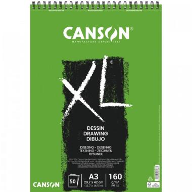 Canson - album disegno spirale xl dessin - grana fine - a3 - 50 fg - 160 gr