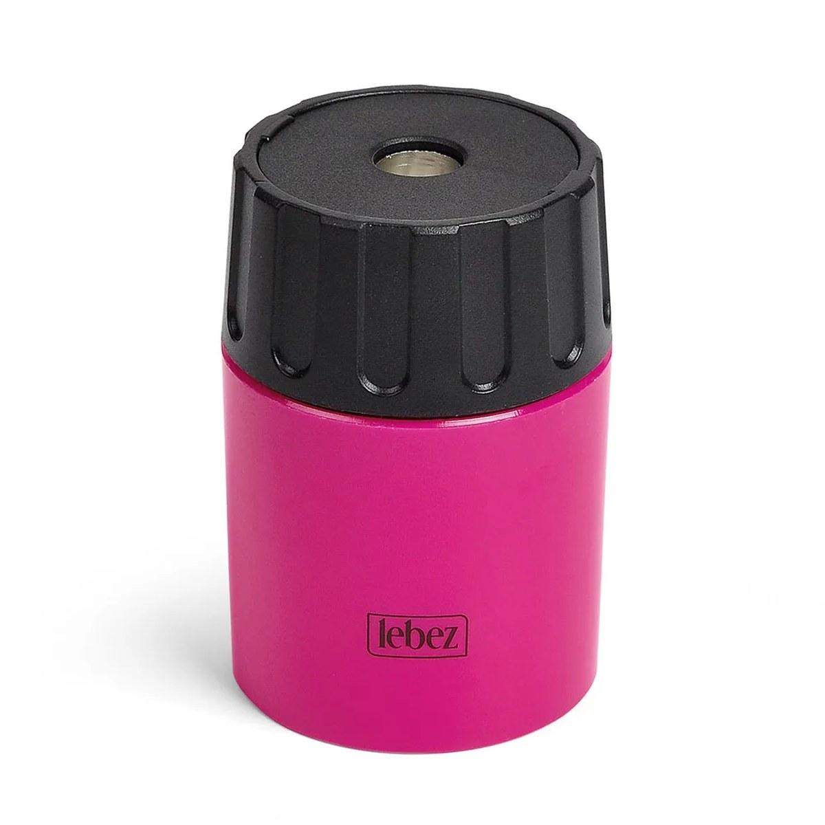 Lebez - temperamatite in metallo 1 foro con contenitore in plastica