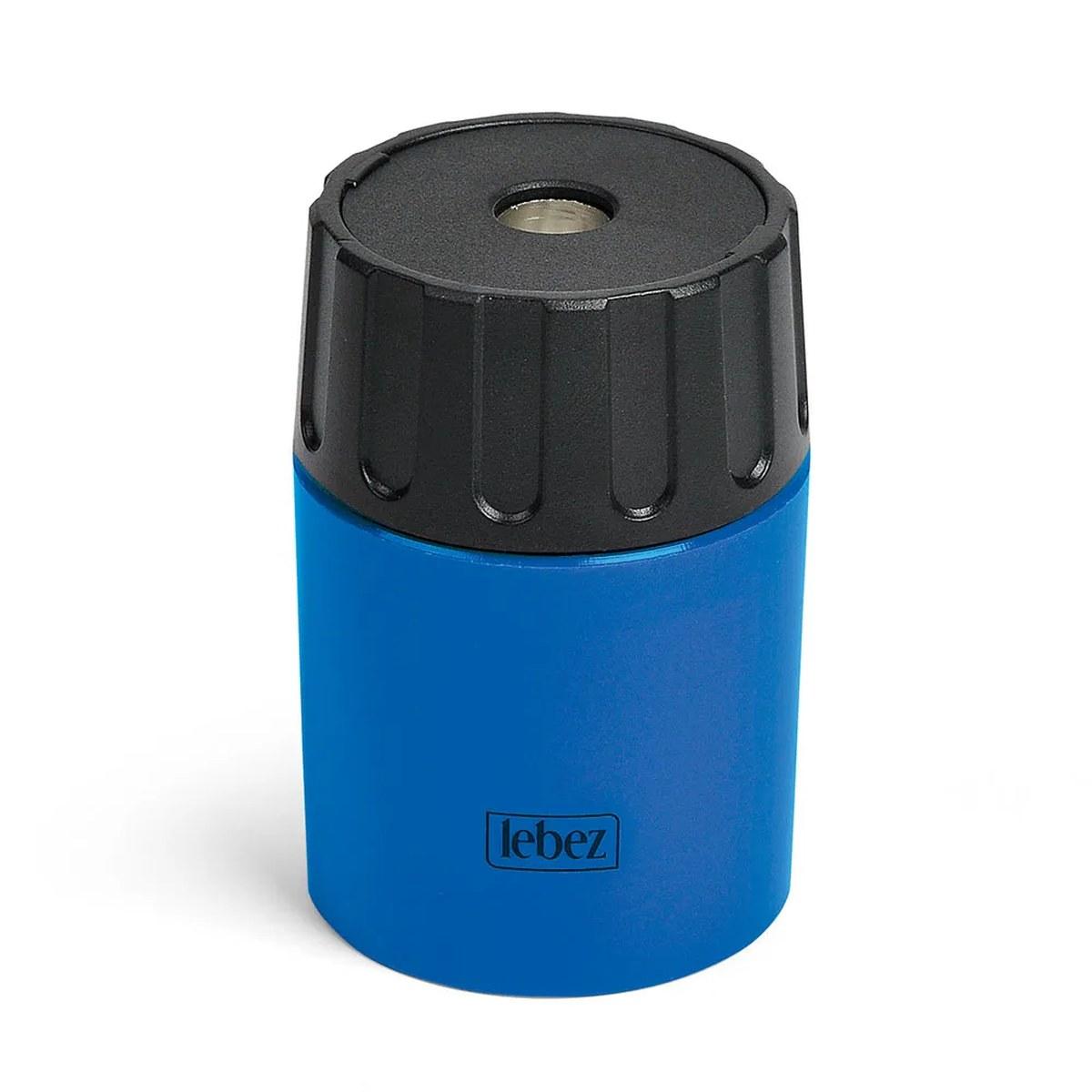 Lebez - temperamatite in metallo 1 foro con contenitore in plastica