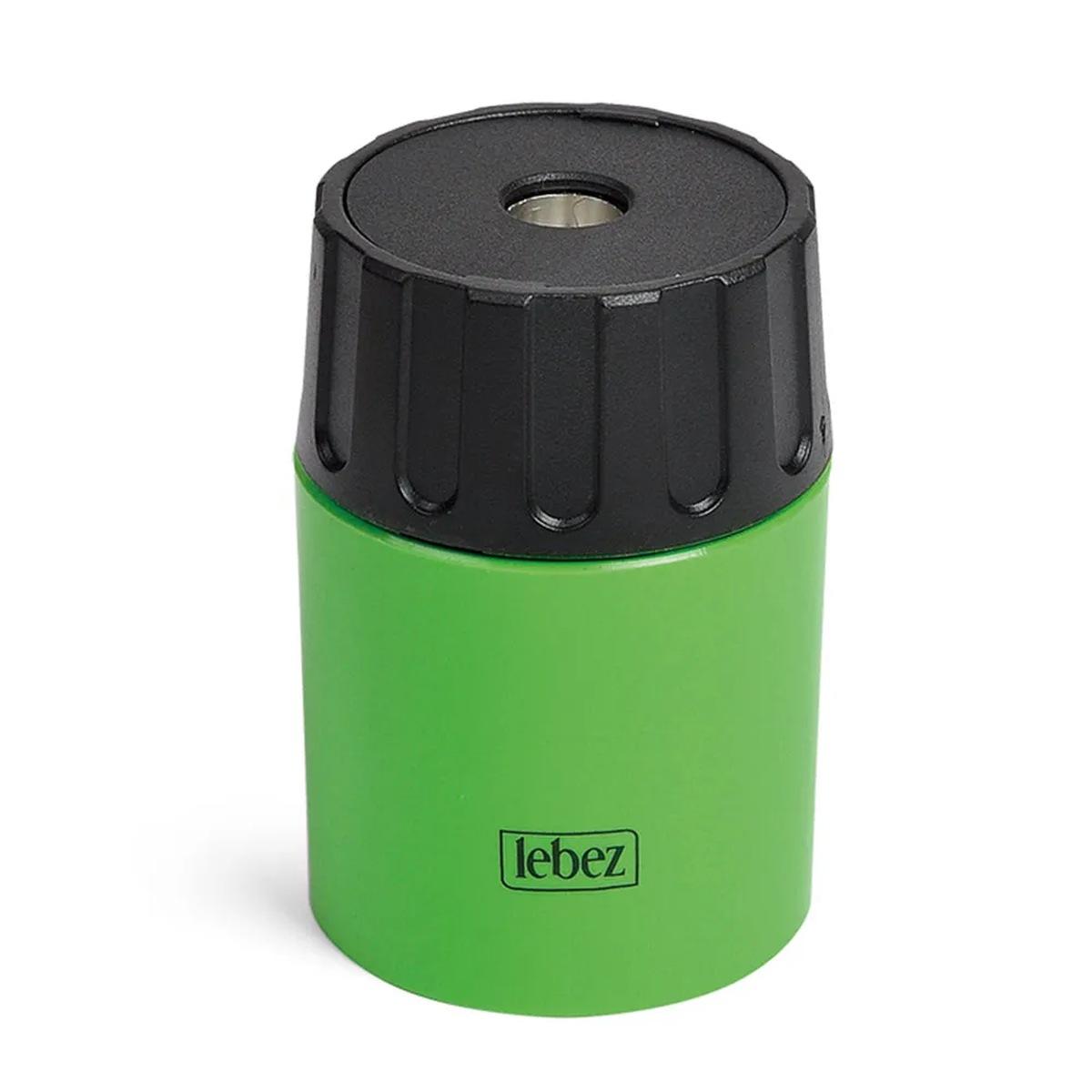 Lebez - temperamatite in metallo 1 foro con contenitore in plastica