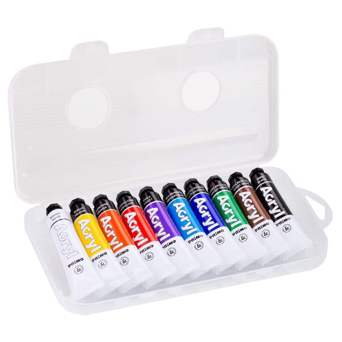 Primo - acryl - colori acrilici fine - tubetto alluminio da 18 ml - confezione da 10 tubi