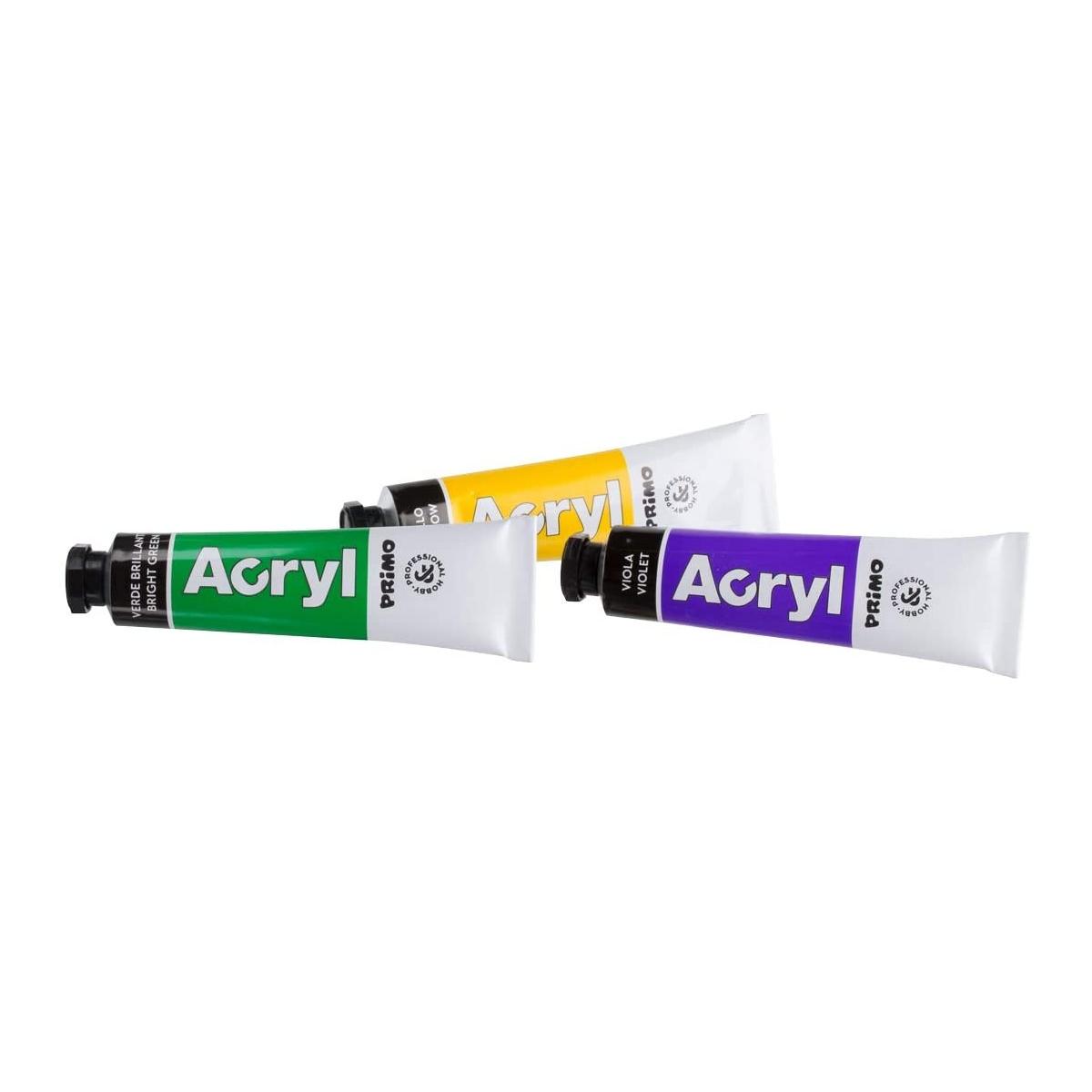 Primo - acryl - colori acrilici fine - tubetto alluminio da 18 ml - confezione da 10 tubi