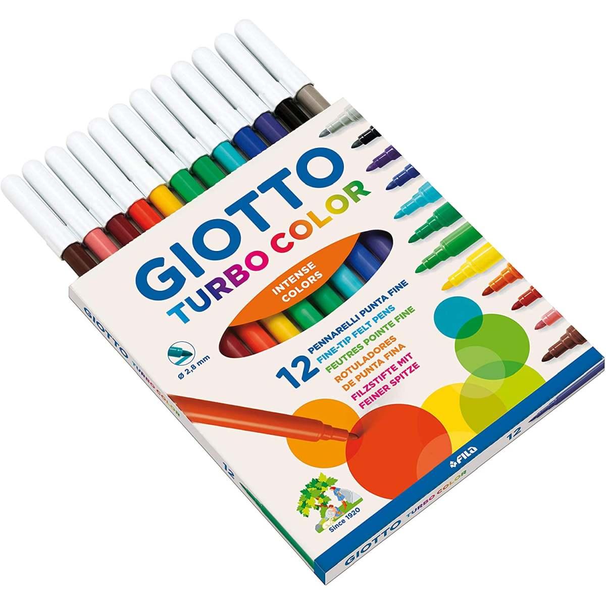 Pennarelli giotto turbo color - punta fine - Ø 2,8 mm - 12 pz
