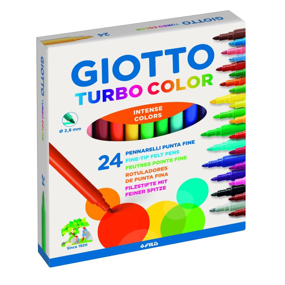 Pennarelli giotto turbo color - punta fine - Ø 2, 8 mm - 24 pz