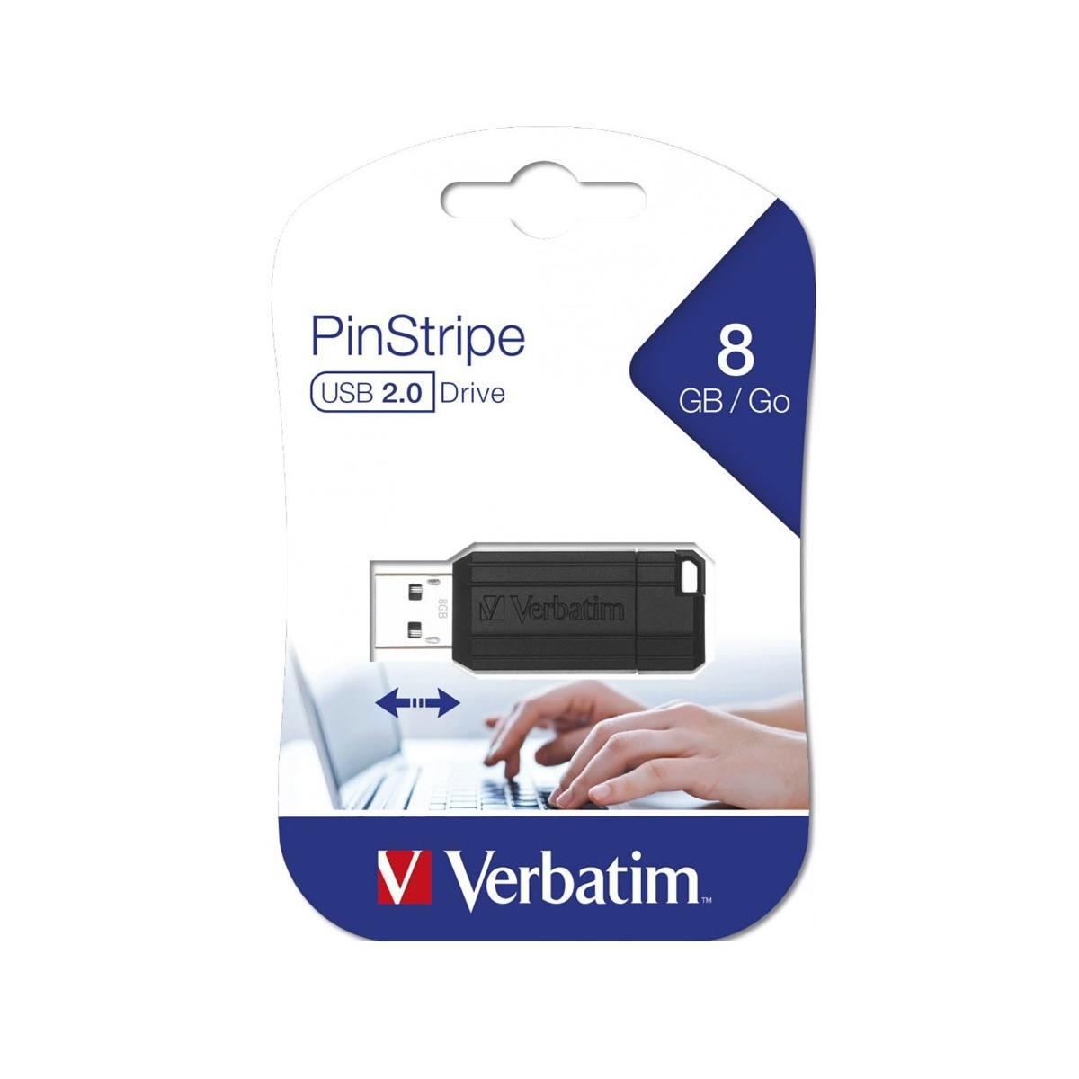 Verbatim - pen drive pinstripe usb 2.0 da 8gb