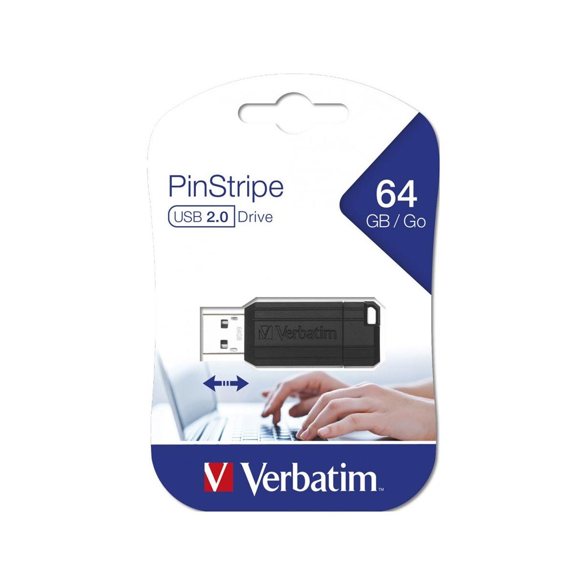Verbatim - pen drive pinstripe usb 2.0 da 64gb