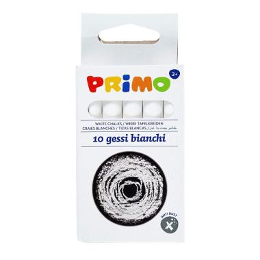 Primo - gessetti bianchi rotondi non polverosi - confezione da 10 pz