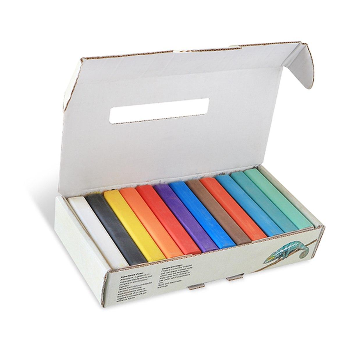 Primo - 12 policromi - 14 x 14 x 80 mm - gessi intensi per artisti - 12 colori.