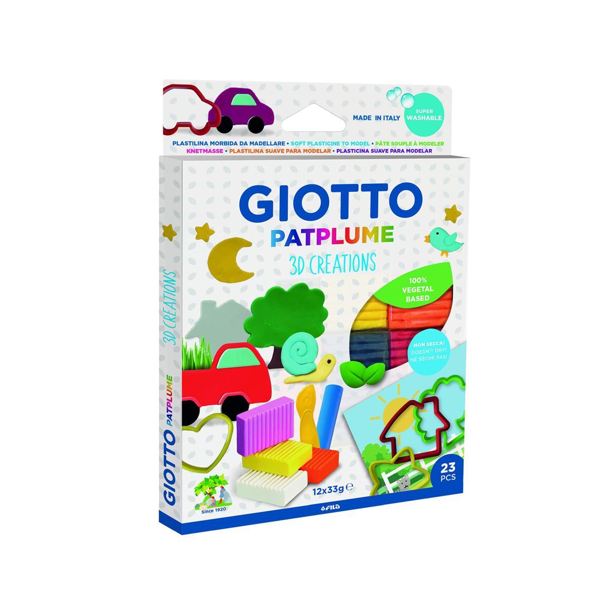 Giotto patplume 3d creation - confezione 12 x 33 gr + accessori