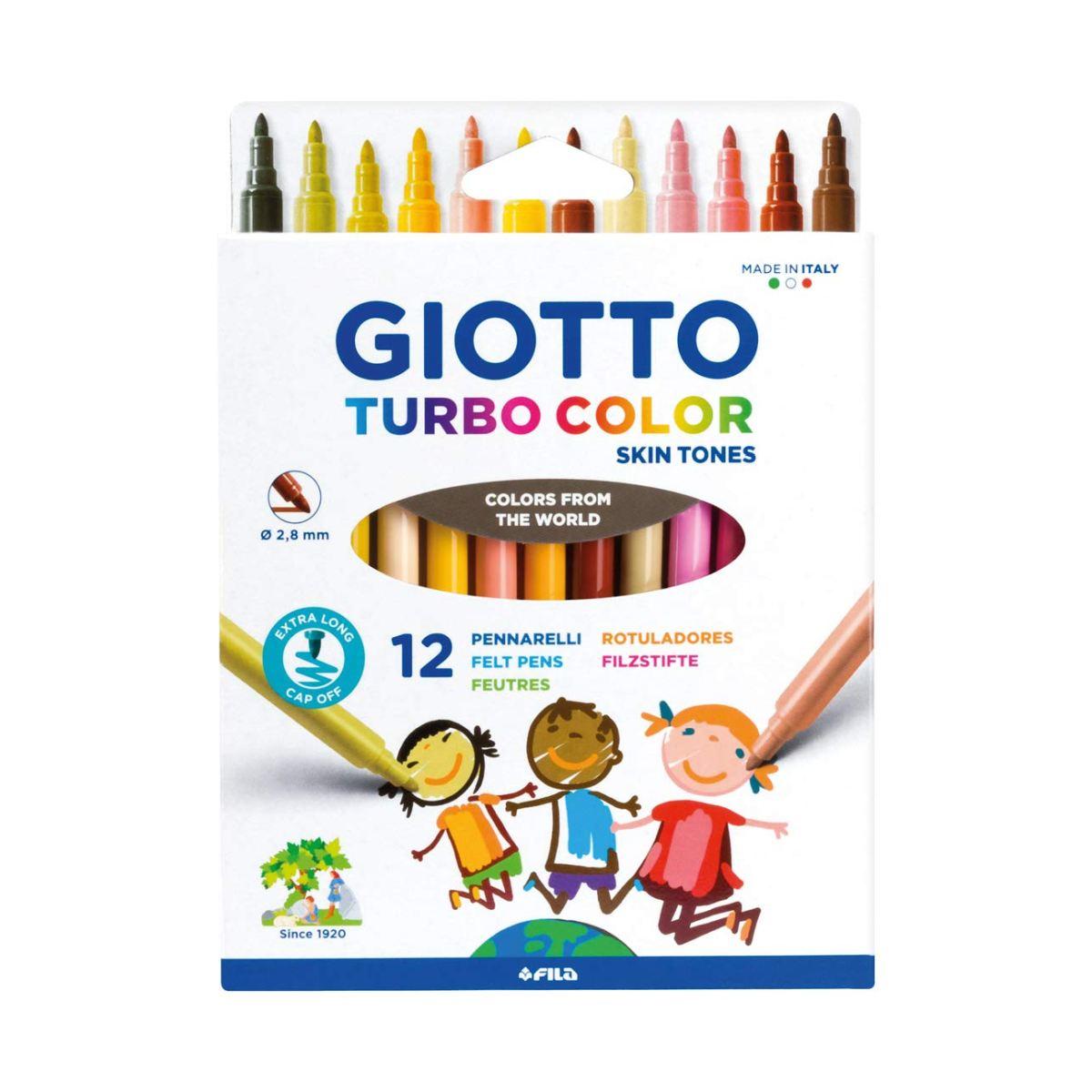 Giotto turbo color skin tones - colori della pelle - astuccio 12 pz