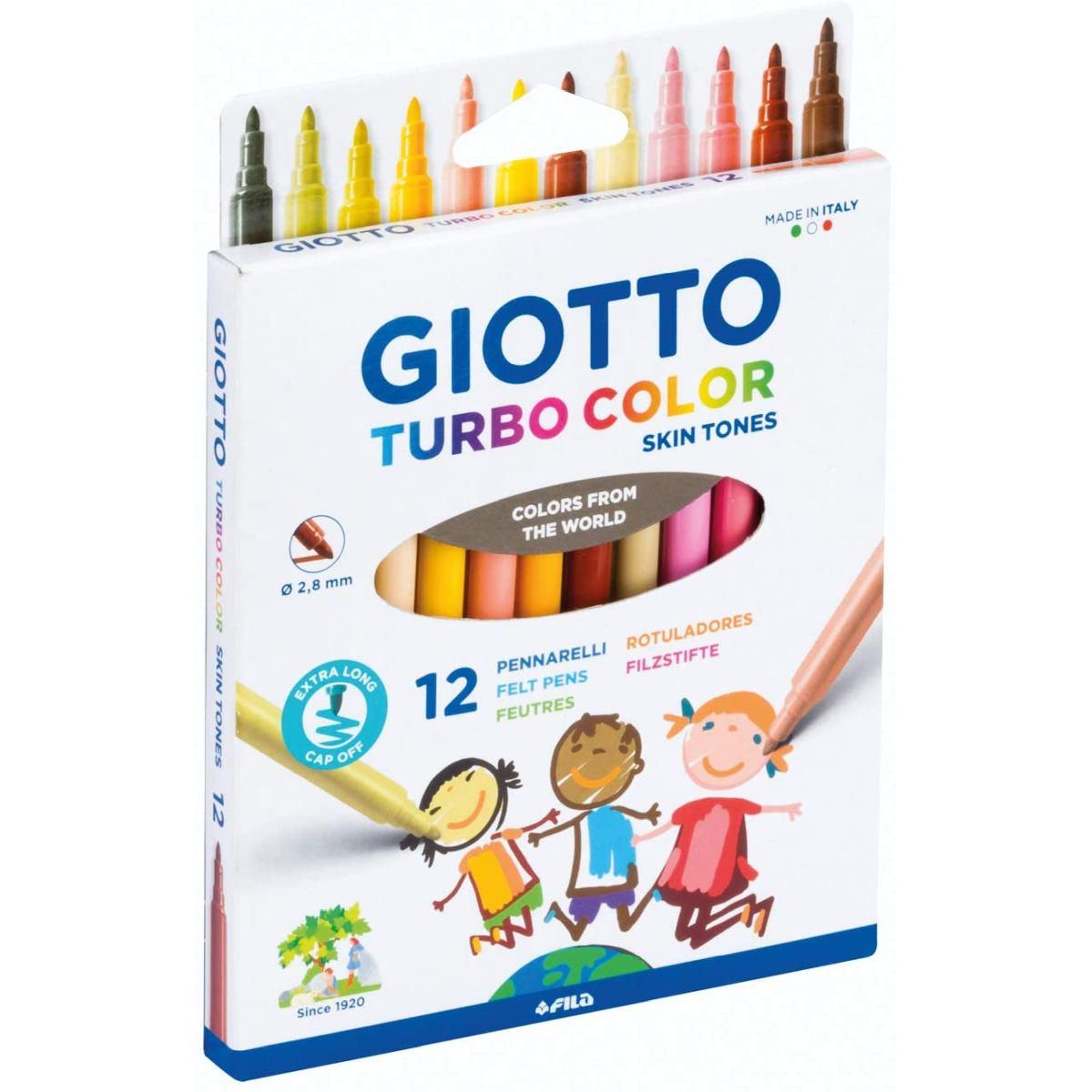 Giotto turbo color skin tones - colori della pelle - astuccio 12 pz