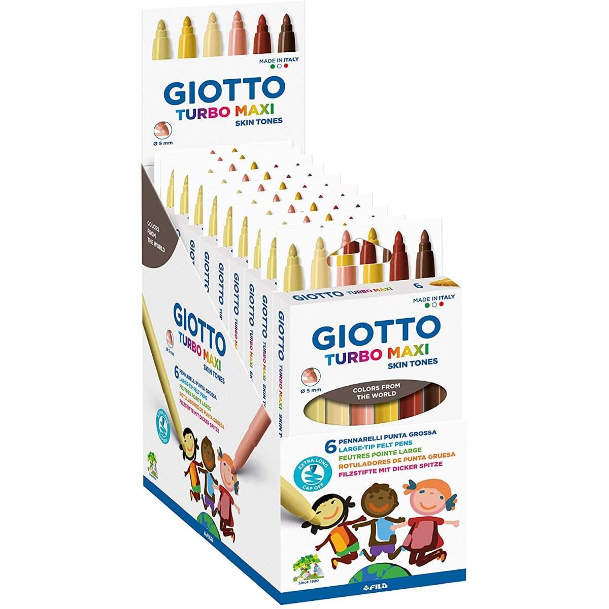 Giotto, turbo maxi skin tones - colori della pelle - astuccio da 6 pz