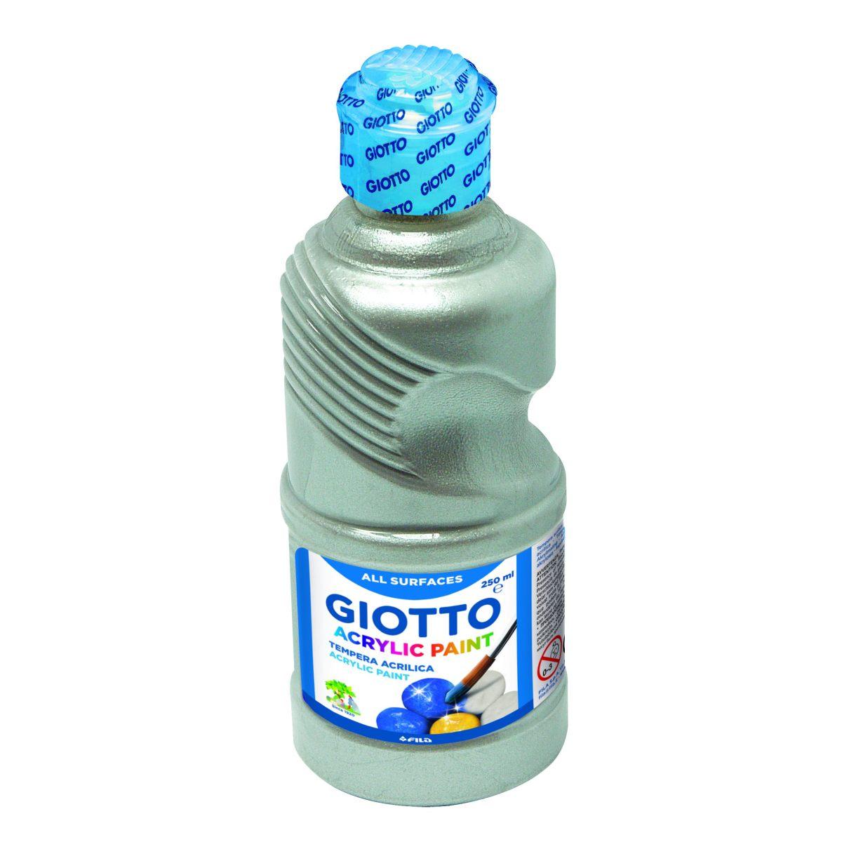 Giotto tempera acrilica - argento - flacone  250 ml