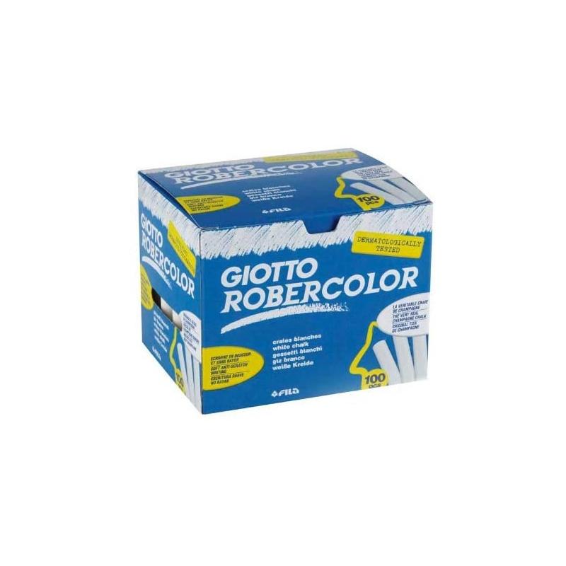 Giotto robercolor - gessi bianchi - Ø 10 mm - 80 mm lungh - astuccio 100 pz
