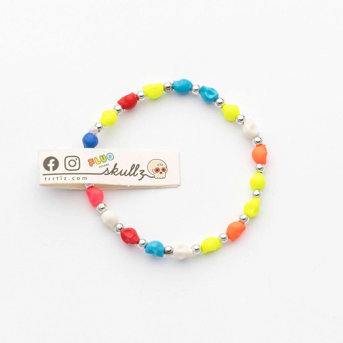 Bracciale in plastica trrtlz skullz fluo
