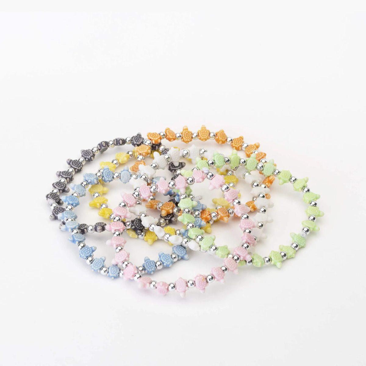 Bracciale in plastica trrtlz classic - tartarughine - colori pastello assortiti