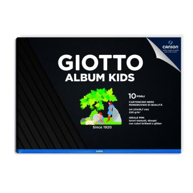 Giotto  album kids - carta nera monoruvida - a4 - 10 ff - 120 gr