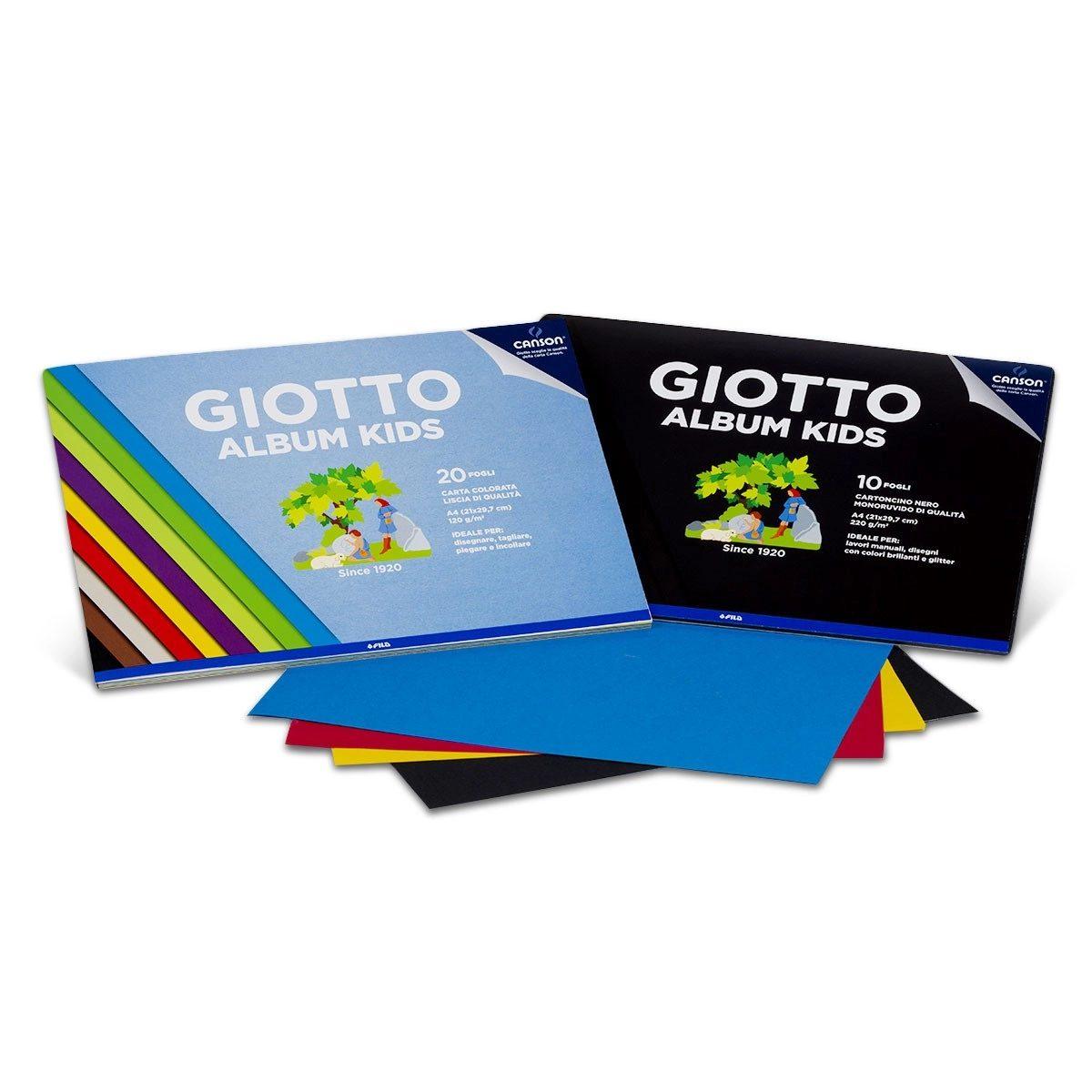 Giotto album kids - carta colorata - a4 - 20 ff - 120 gr