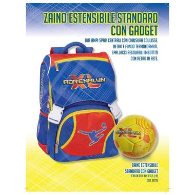 Zaino estensibile standard con gadget (borraccia) panini calciatori blu