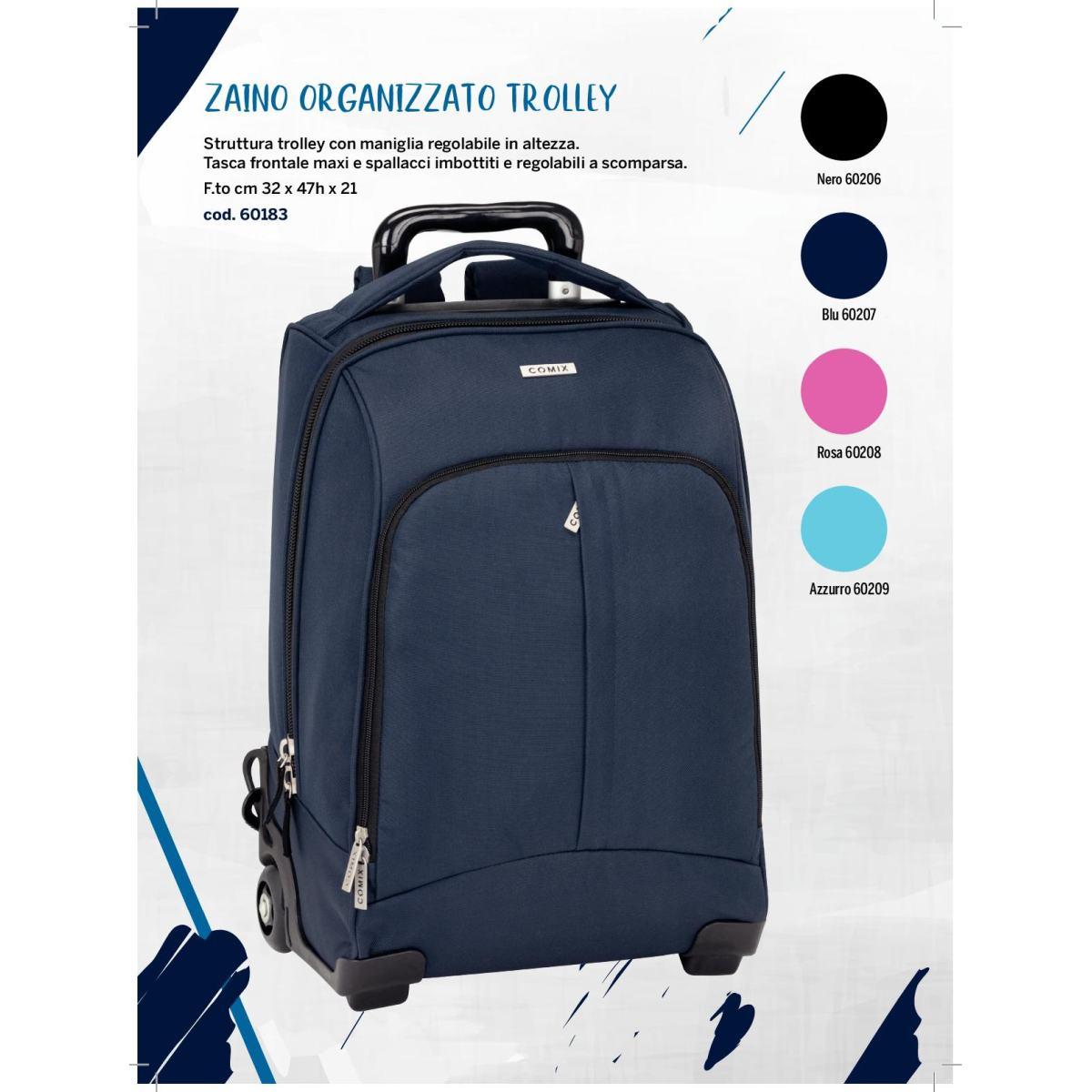 Trolley organizzato monocolore comix