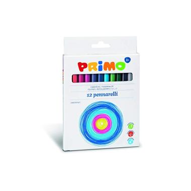 Primo - pennarelli superlavabili - punta fine - in scatola di cartone da 12 colori.