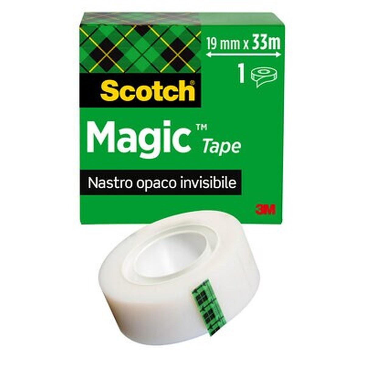 Scotch - nastro adesivo invisibile magic - rotolo da 19 mm x 33 mt