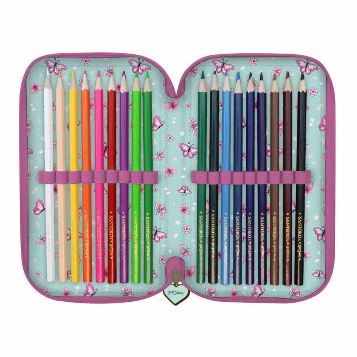 Santoro - astuccio 3 zip gorjuss cherry blossom