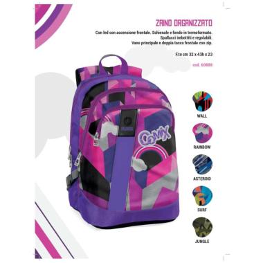 Zaino organizzato comix flash