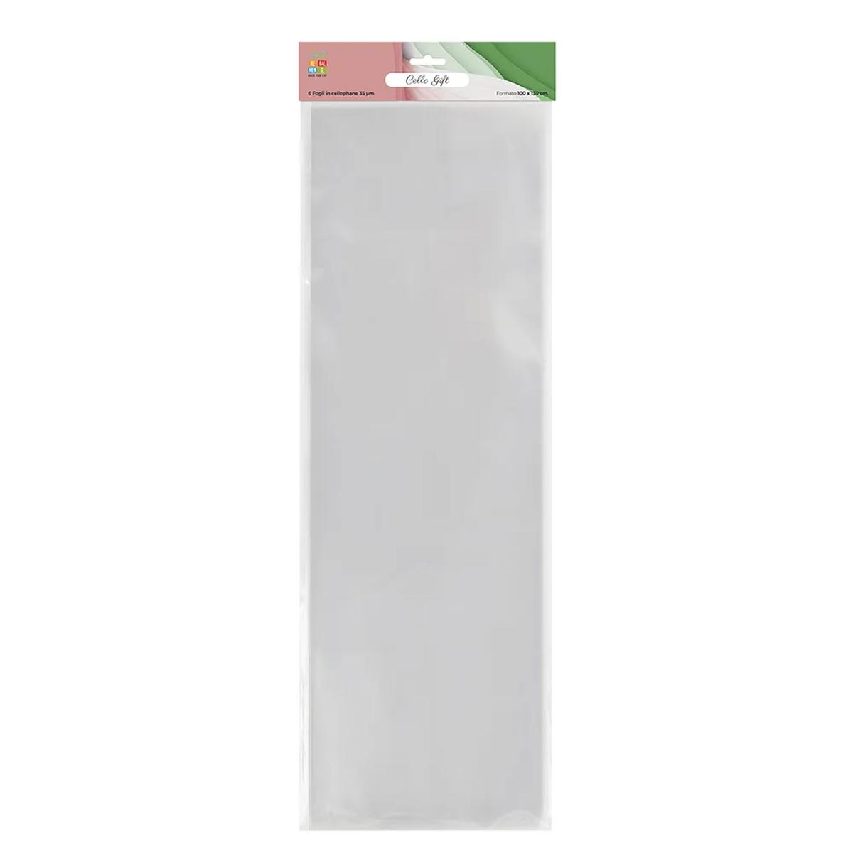Foglio cellophane idoneo per alimenti - 6 fogli formato 100 x 130 cm