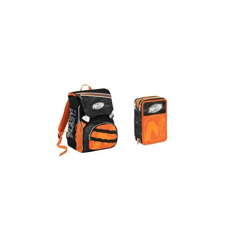 Schoolpack nerf nation - zaino estensibile + 3 zip