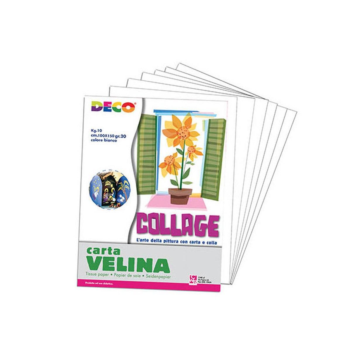 Deco - carta velina bianca per cartamodelli - 100 x 150 cm - 22/24 gr
