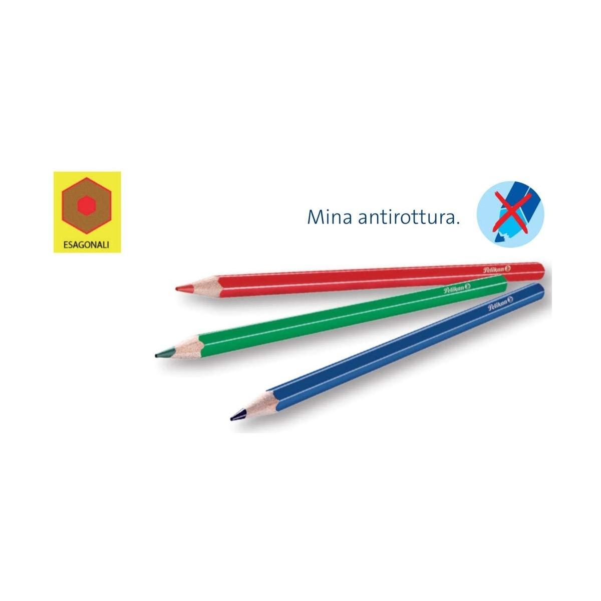Pelikan - pastelli esagonali laccate - astuccio da 24 matite colori brillanti