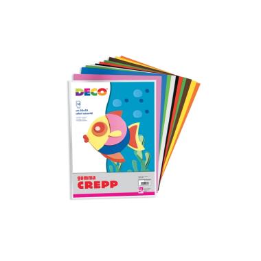 Deco gomma crepp - foglio da cm.20 x 30 - colori assortiti