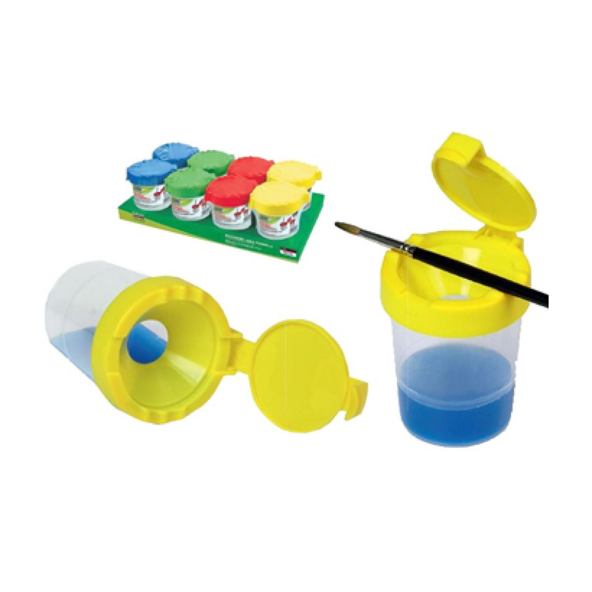 Lebez - bicchiere lavapennelli con coperchio doppia protezione