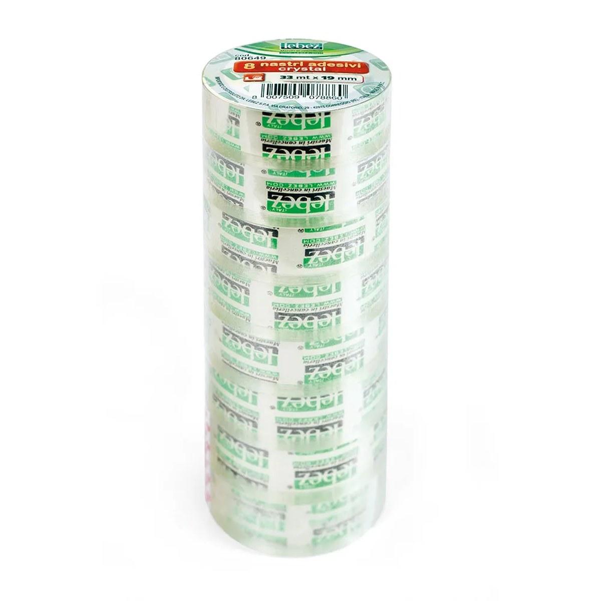 Nastro adesivo crystal 33 m x 19 mm - torre da 8 pezzi