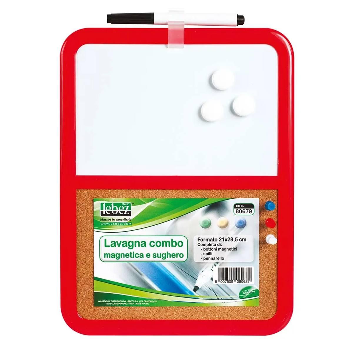 Lebez - lavagna combo magnetica e sughero - 21 x 28,5 cm