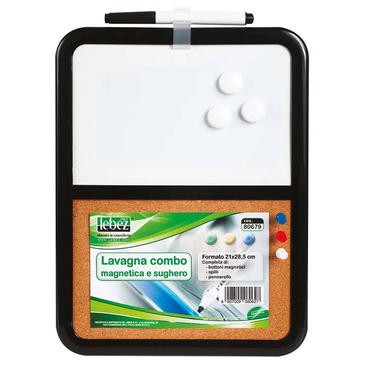 Lebez - lavagna combo magnetica e sughero - 21 x 28,5 cm