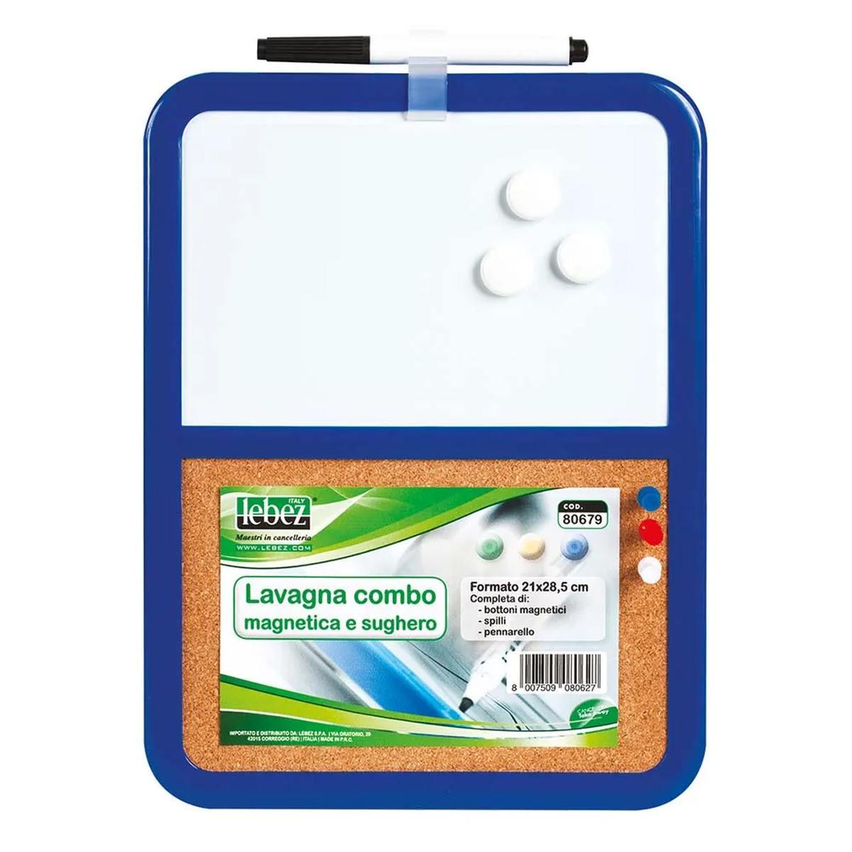 Lebez - lavagna combo magnetica e sughero - 21 x 28,5 cm