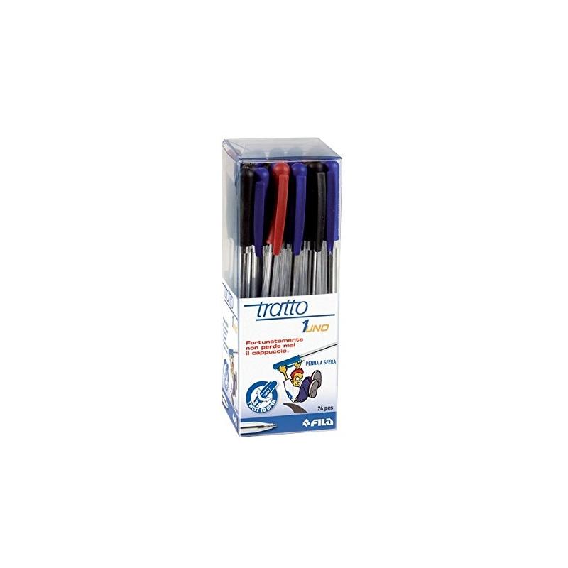 Tratto 1uno 1,0 - penna a sfera - tratto 0,5mm - confezione da 24 pz  (10 x nero e blu - 4 x rosso)