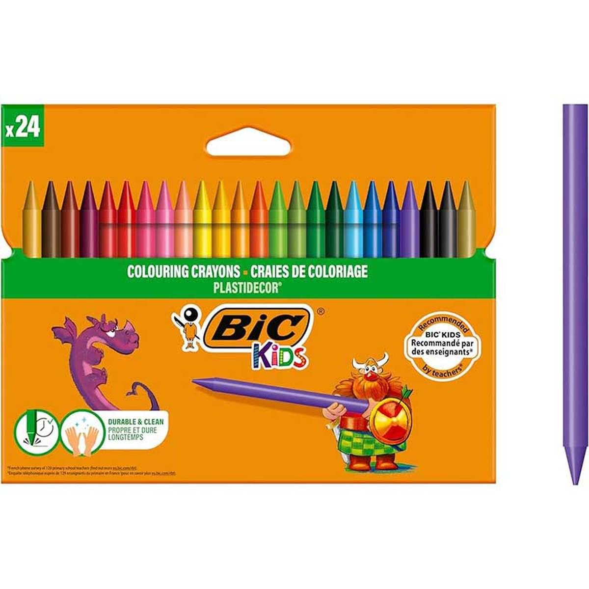 Bic kids plastidecor - pastelli a cera - 24 pz