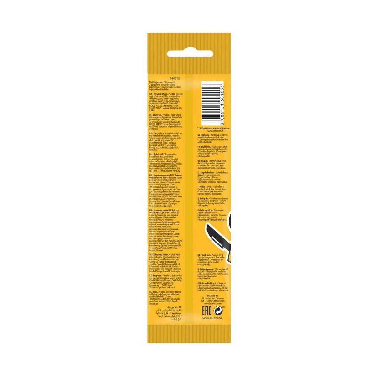 Bic cristal original - penna a sfera - punta 1,0mm - blister 4 pz