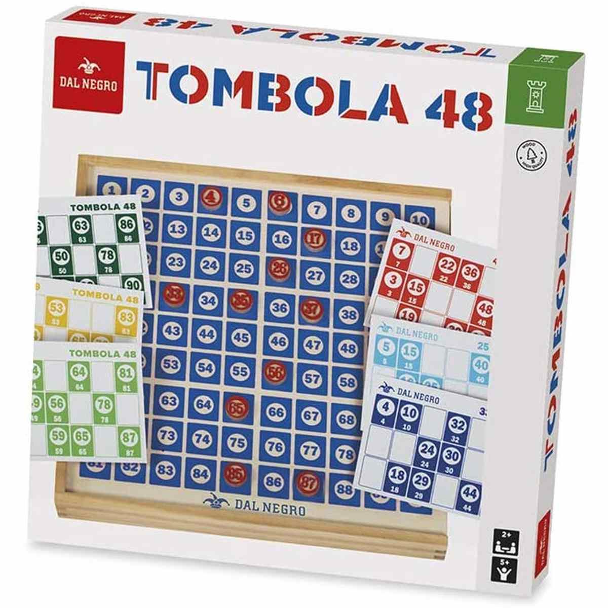 Dal negro - tombola classica 48 con tabellone in legno 48 cartelle